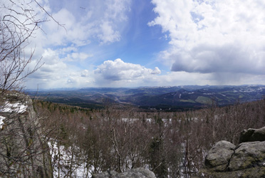 Blick vom Tetschner Schneeberg nach Děčín (Tetschen)